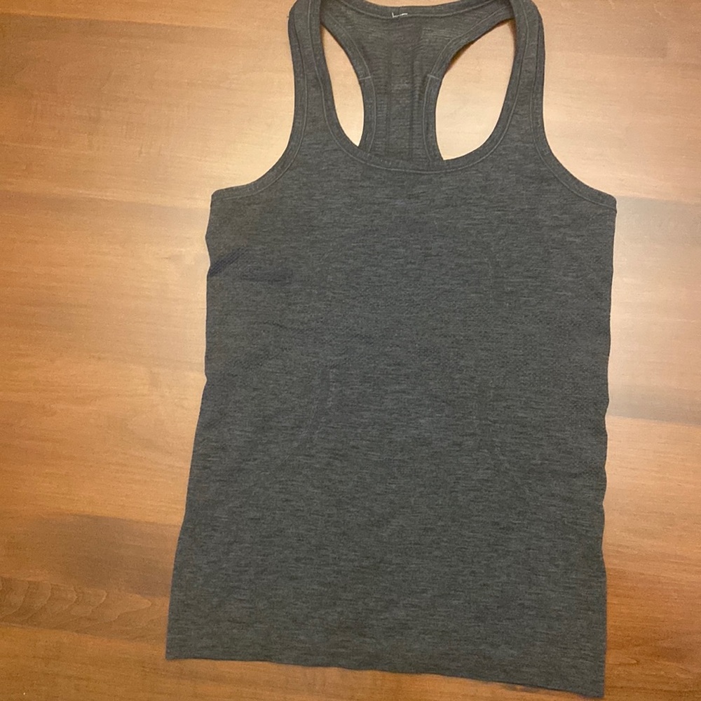 Lululemon grey racer back tank top size 4